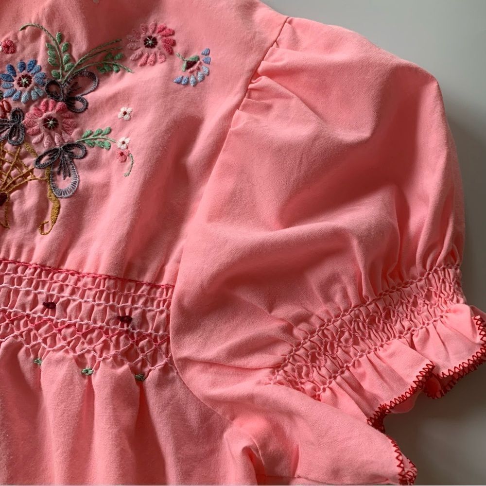 Vintage Floral Embroidered Babydoll Tunic Top - Picture 6 of 9